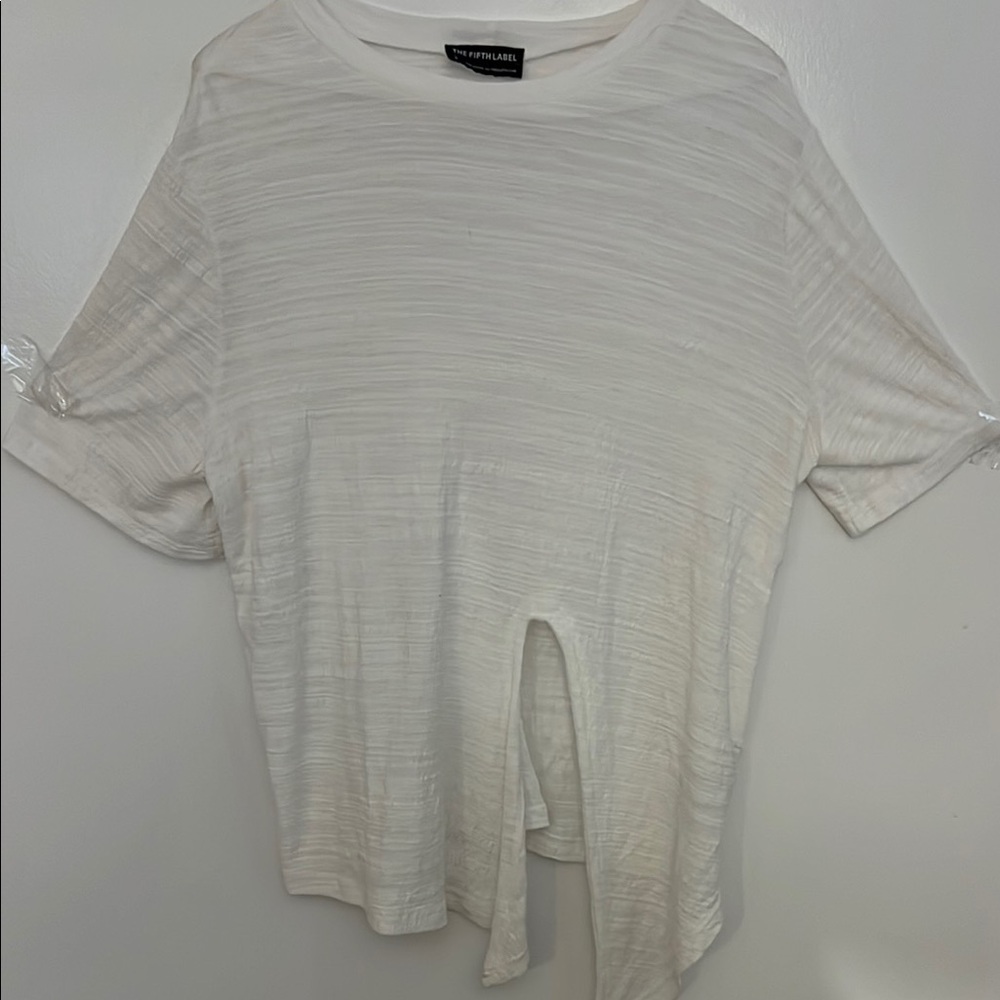 The Fifth Label white Boxy Cut Out Short Sleeve Tee